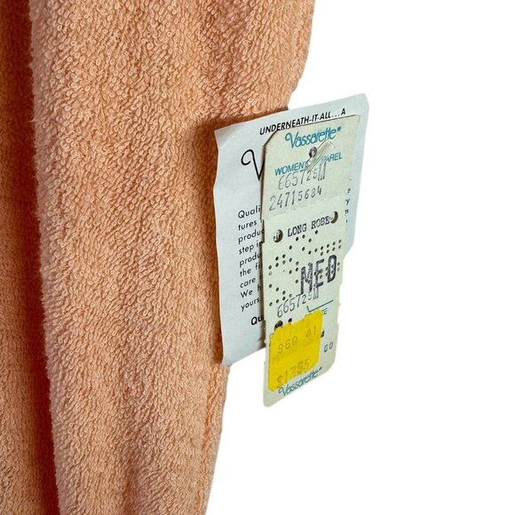 NOS Vintage 70's/80's Vassarette Peach Terry Wrap Robe Medium - Picture 6 of 9
